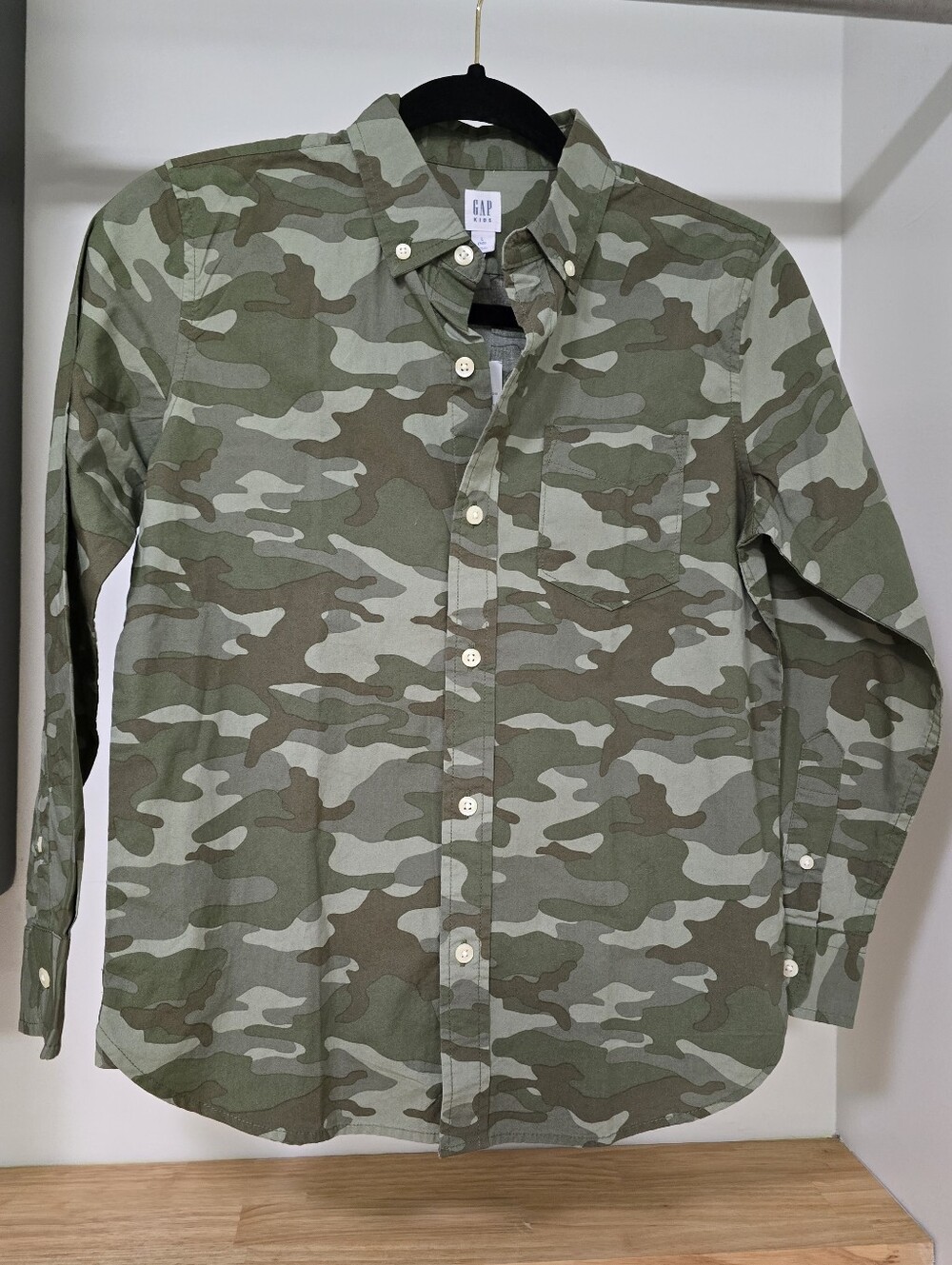 GAP Kids Olive & Khaki Camo Button-Down Shirt